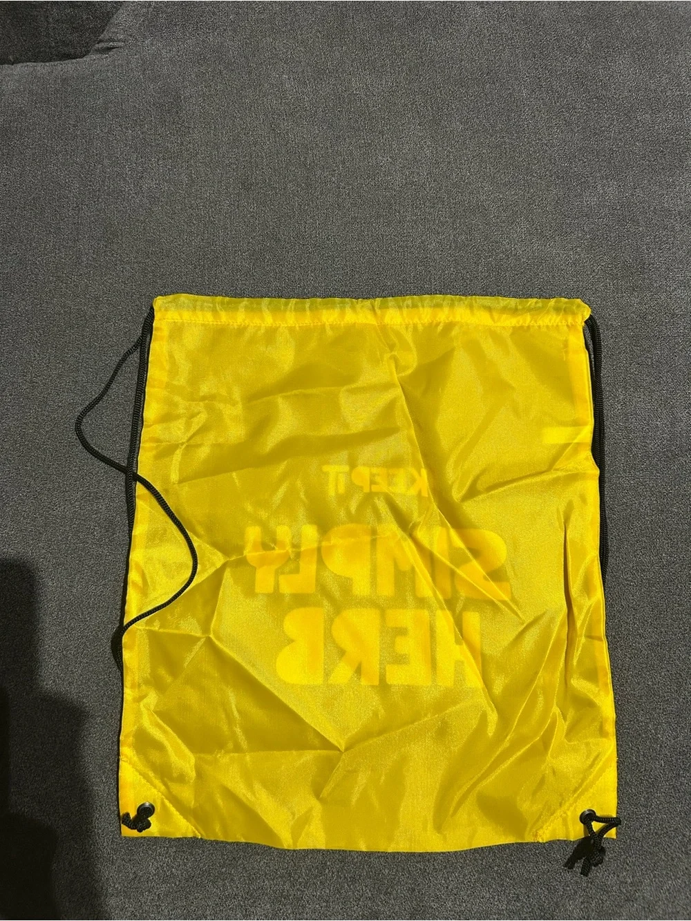 NEW- Keep It Simply Herb Yellow Drawstring Gym Bag